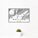 12x18 Whittier Alaska Map Print Landscape Orientation in Classic Style With Small Cactus Plant in White Planter