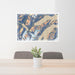 24x36 Whittier Alaska Map Print Lanscape Orientation in Afternoon Style Behind 2 Chairs Table and Potted Plant