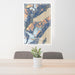 24x36 Whittier Alaska Map Print Portrait Orientation in Afternoon Style Behind 2 Chairs Table and Potted Plant