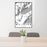 24x36 Whittier Alaska Map Print Portrait Orientation in Classic Style Behind 2 Chairs Table and Potted Plant