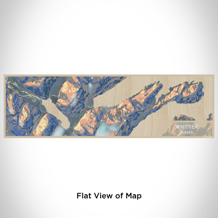 Flat View of Map Custom Whittier Alaska Map Enamel Mug in Afternoon