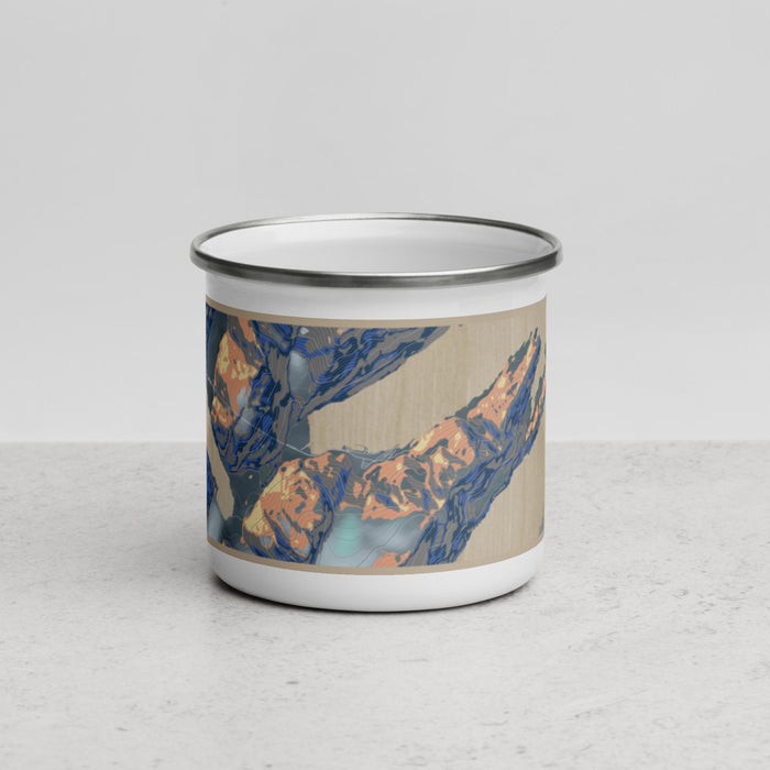 Front View Custom Whittier Alaska Map Enamel Mug in Afternoon