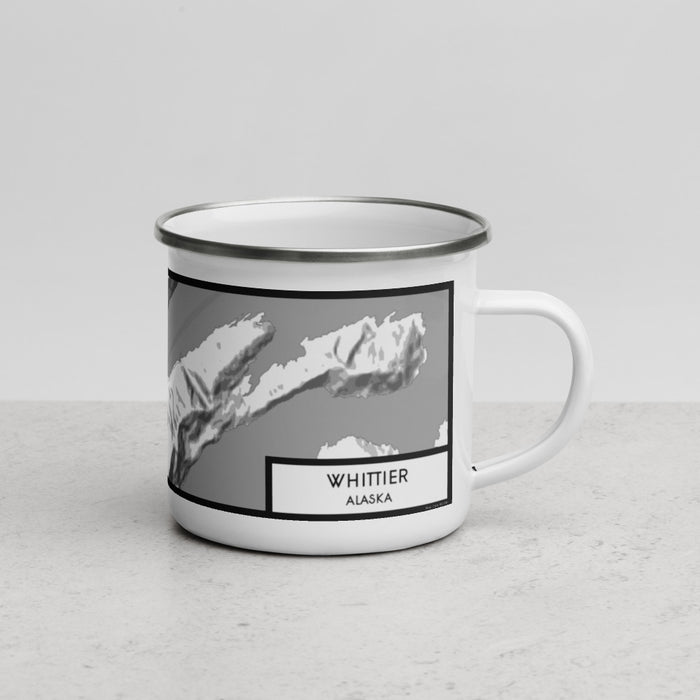Right View Custom Whittier Alaska Map Enamel Mug in Classic