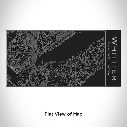 Rendered View of Whittier Alaska Map Engraving on 17oz Stainless Steel Insulated Cola Bottle in Black
