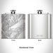 Rendered View of Whittier Alaska Map Engraving on 6oz Stainless Steel Flask