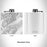 Rendered View of Whittier Alaska Map Engraving on 6oz Stainless Steel Flask in White