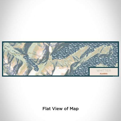 Flat View of Map Custom Whittier Alaska Map Enamel Mug in Woodblock