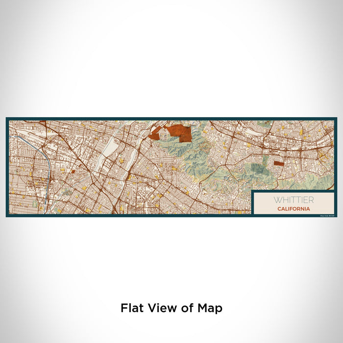 Flat View of Map Custom Whittier California Map Enamel Mug in Woodblock