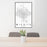 24x36 Wichita Kansas Map Print Portrait Orientation in Classic Style Behind 2 Chairs Table and Potted Plant