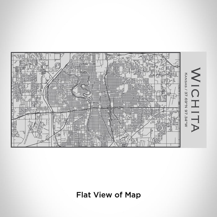 Rendered View of Wichita Kansas Map Engraving on 17oz Stainless Steel Insulated Cola Bottle