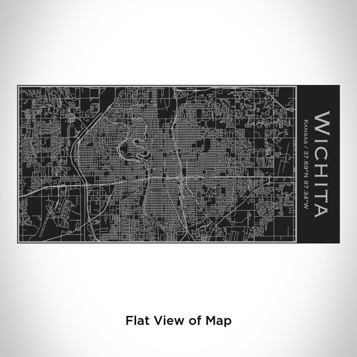 Rendered View of Wichita Kansas Map Engraving on 17oz Stainless Steel Insulated Cola Bottle in Black