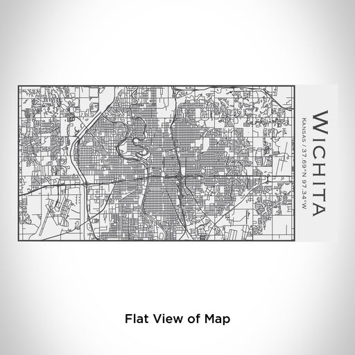 Rendered View of Wichita Kansas Map Engraving on 17oz Stainless Steel Insulated Cola Bottle in White