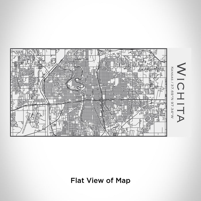 Rendered View of Wichita Kansas Map Engraving on 17oz Stainless Steel Insulated Cola Bottle in White