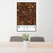 24x36 Wichita Kansas Map Print Portrait Orientation in Ember Style Behind 2 Chairs Table and Potted Plant