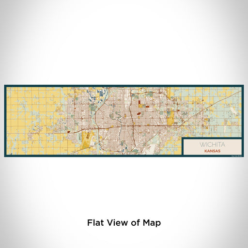 Flat View of Map Custom Wichita Kansas Map Enamel Mug in Woodblock