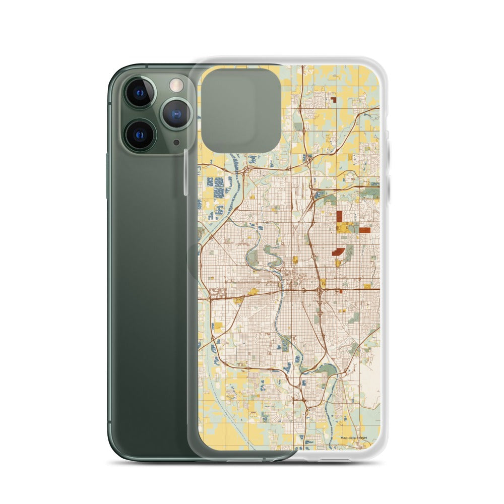 Wichita - Kansas Map Phone Case in Woodblock — JACE Maps