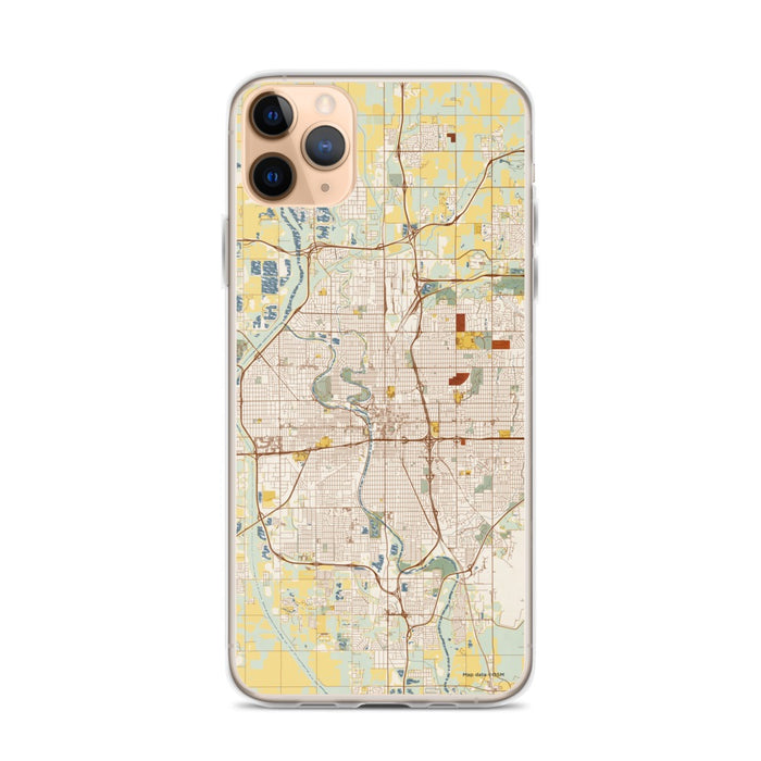 Custom Wichita Kansas Map Phone Case in Woodblock