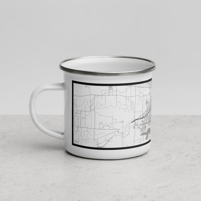 Left View Custom Wichita Falls Texas Map Enamel Mug in Classic