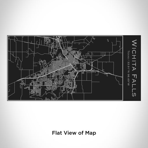 Rendered View of Wichita Falls Texas Map Engraving on 17oz Stainless Steel Insulated Cola Bottle in Black