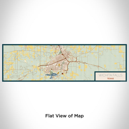 Flat View of Map Custom Wichita Falls Texas Map Enamel Mug in Woodblock