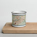 Front View Custom Wilkes-Barre Pennsylvania Map Enamel Mug in Woodblock on Cutting Board