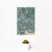 12x18 Williamsburg Virginia Map Print Portrait Orientation in Afternoon Style With Small Cactus Plant in White Planter