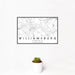 12x18 Williamsburg Virginia Map Print Landscape Orientation in Classic Style With Small Cactus Plant in White Planter
