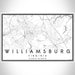 Williamsburg Virginia Map Print Landscape Orientation in Classic Style With Shaded Background