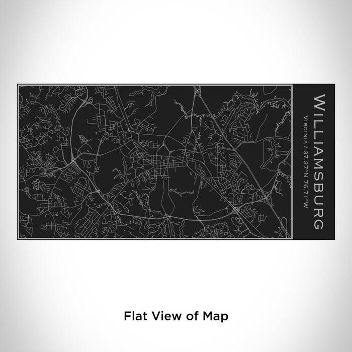Rendered View of Williamsburg Virginia Map Engraving on 17oz Stainless Steel Insulated Cola Bottle in Black