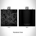 Rendered View of Williamsburg Virginia Map Engraving on 6oz Stainless Steel Flask in Black