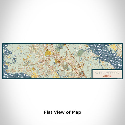 Flat View of Map Custom Williamsburg Virginia Map Enamel Mug in Woodblock