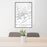 24x36 Williamsport Pennsylvania Map Print Portrait Orientation in Classic Style Behind 2 Chairs Table and Potted Plant