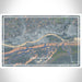 Williamsport Pennsylvania Map Print Landscape Orientation in Afternoon Style With Shaded Background