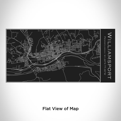 Rendered View of Williamsport Pennsylvania Map Engraving on 17oz Stainless Steel Insulated Cola Bottle in Black