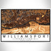Williamsport Pennsylvania Map Print Landscape Orientation in Ember Style With Shaded Background