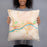 Person holding 18x18 Custom Williamsport Pennsylvania Map Throw Pillow in Watercolor