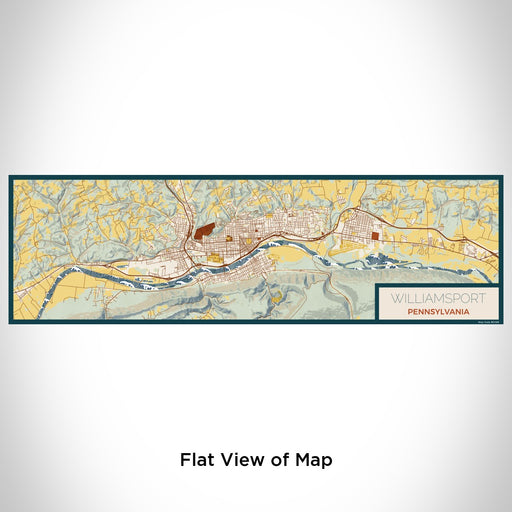 Flat View of Map Custom Williamsport Pennsylvania Map Enamel Mug in Woodblock