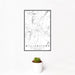 12x18 Williamstown Massachusetts Map Print Portrait Orientation in Classic Style With Small Cactus Plant in White Planter