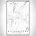 Williamstown Massachusetts Map Print Portrait Orientation in Classic Style With Shaded Background