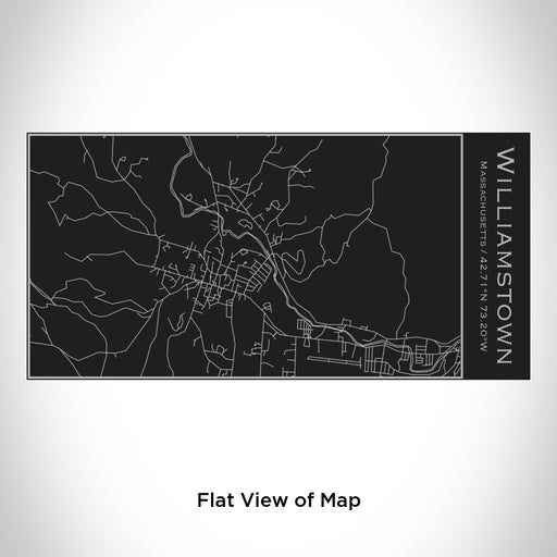 Rendered View of Williamstown Massachusetts Map Engraving on 17oz Stainless Steel Insulated Cola Bottle in Black