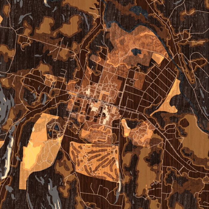 Williamstown Massachusetts Map Print in Ember Style Zoomed In Close Up Showing Details