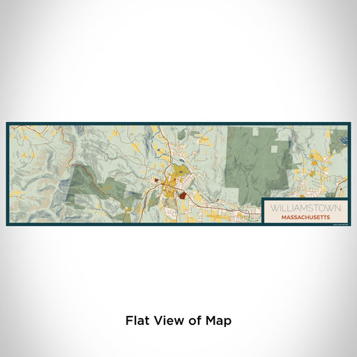 Flat View of Map Custom Williamstown Massachusetts Map Enamel Mug in Woodblock