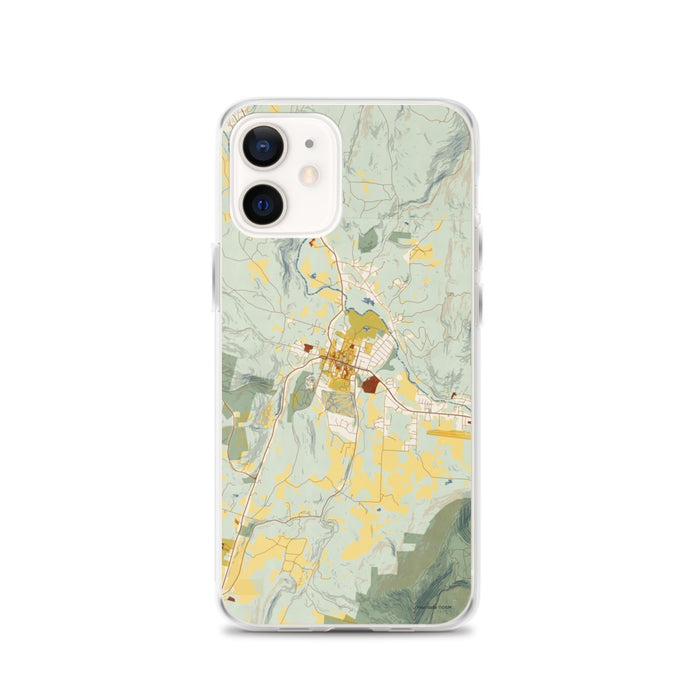 Custom Williamstown Massachusetts Map iPhone 12 Phone Case in Woodblock