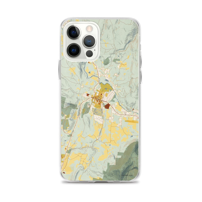 Custom Williamstown Massachusetts Map iPhone 12 Pro Max Phone Case in Woodblock