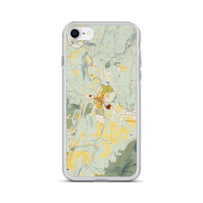 Custom Williamstown Massachusetts Map iPhone SE Phone Case in Woodblock