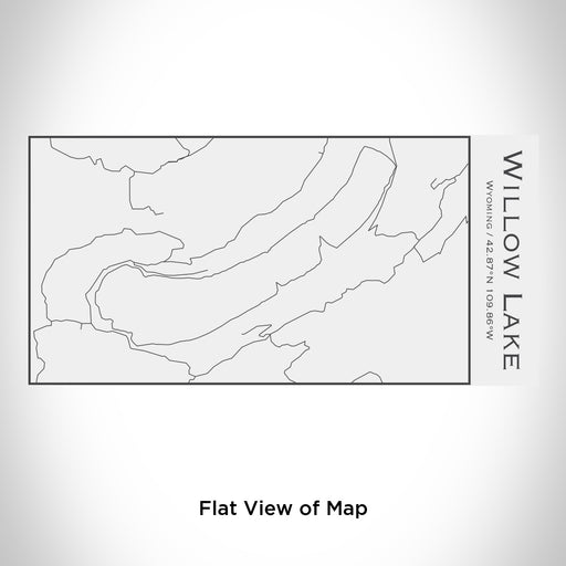 Rendered View of Willow Lake Wyoming Map Engraving on 17oz Stainless Steel Insulated Cola Bottle in White