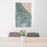 24x36 Wilmette Illinois Map Print Portrait Orientation in Afternoon Style Behind 2 Chairs Table and Potted Plant