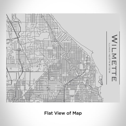 Rendered View of Wilmette Illinois Map Engraving on 20oz Stainless Steel Insulated Bottle with Bamboo Top