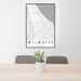 24x36 Wilmette Illinois Map Print Portrait Orientation in Classic Style Behind 2 Chairs Table and Potted Plant