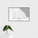 16x24 Wilmette Illinois Map Print Landscape Orientation in Classic Style With Tropical Plant Leaves in Water